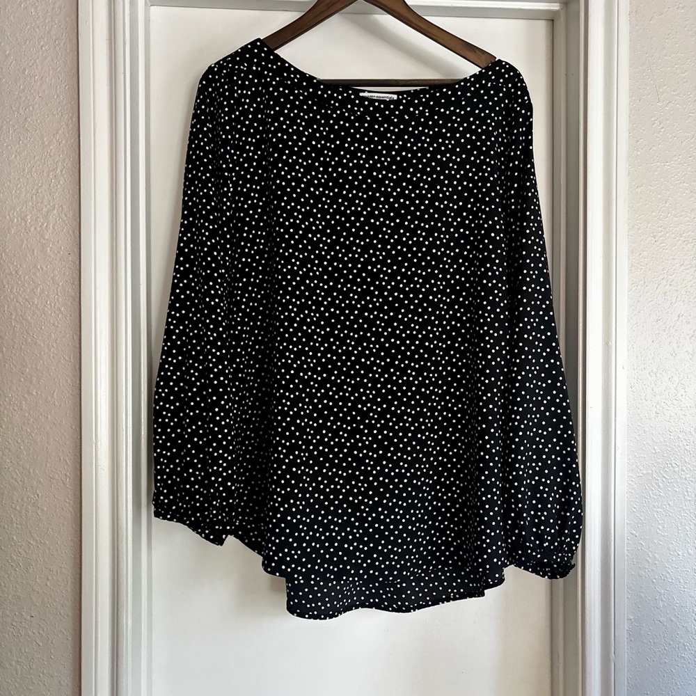Amazon Essentials Black and White Polka Dot Blouse